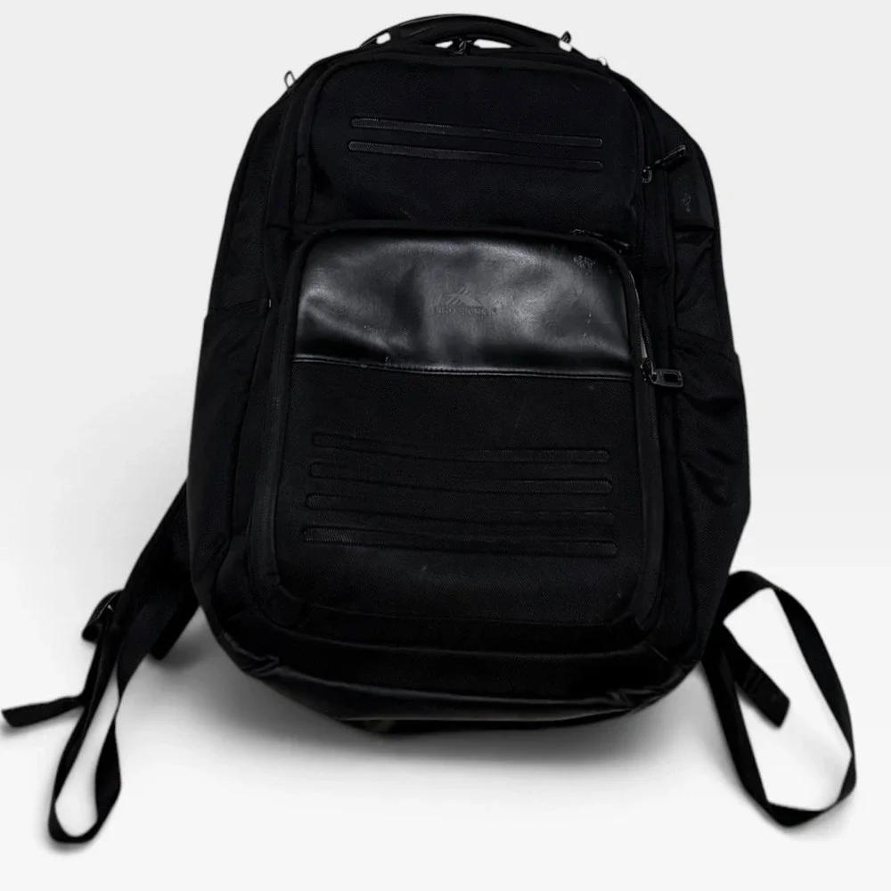 High Sierra Backpack Unisex OS Multi-Pocket Padded Laptop Travel Black